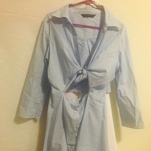 Zara Striped Tied Front | Open Back Dress